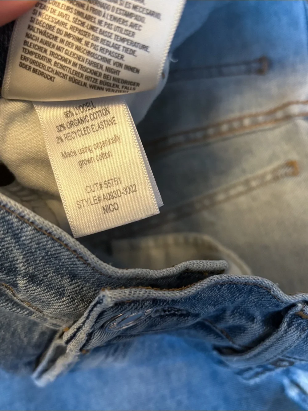 AGOLDE Nico High Rise Slim Fit Distressed Jeans in Rooted Light Wash Sz 26